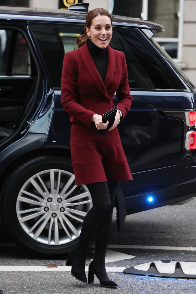 Kate Middleton Burgundy Skirt Suit November 2018