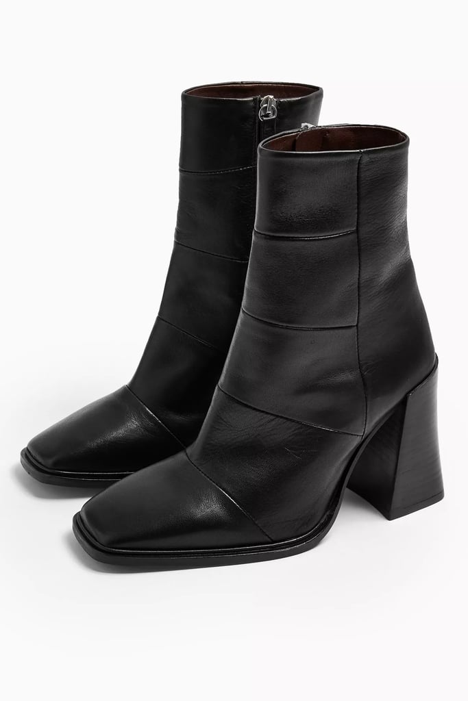 Topshop Hartley Leather Black Boots