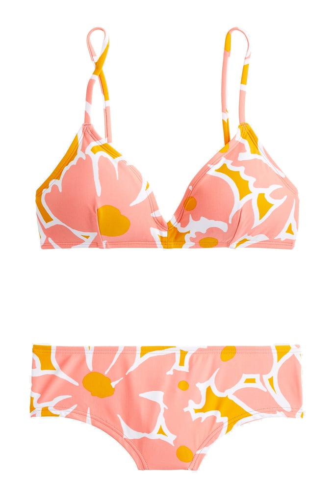 J.Crew Eco French Bikini Top in Pansy Print and Boy Short Bikini Bottom