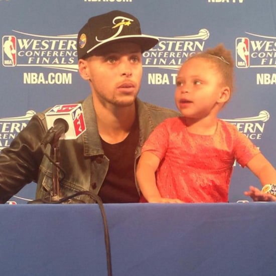 Stephen Curry's Daughter at Press Conference