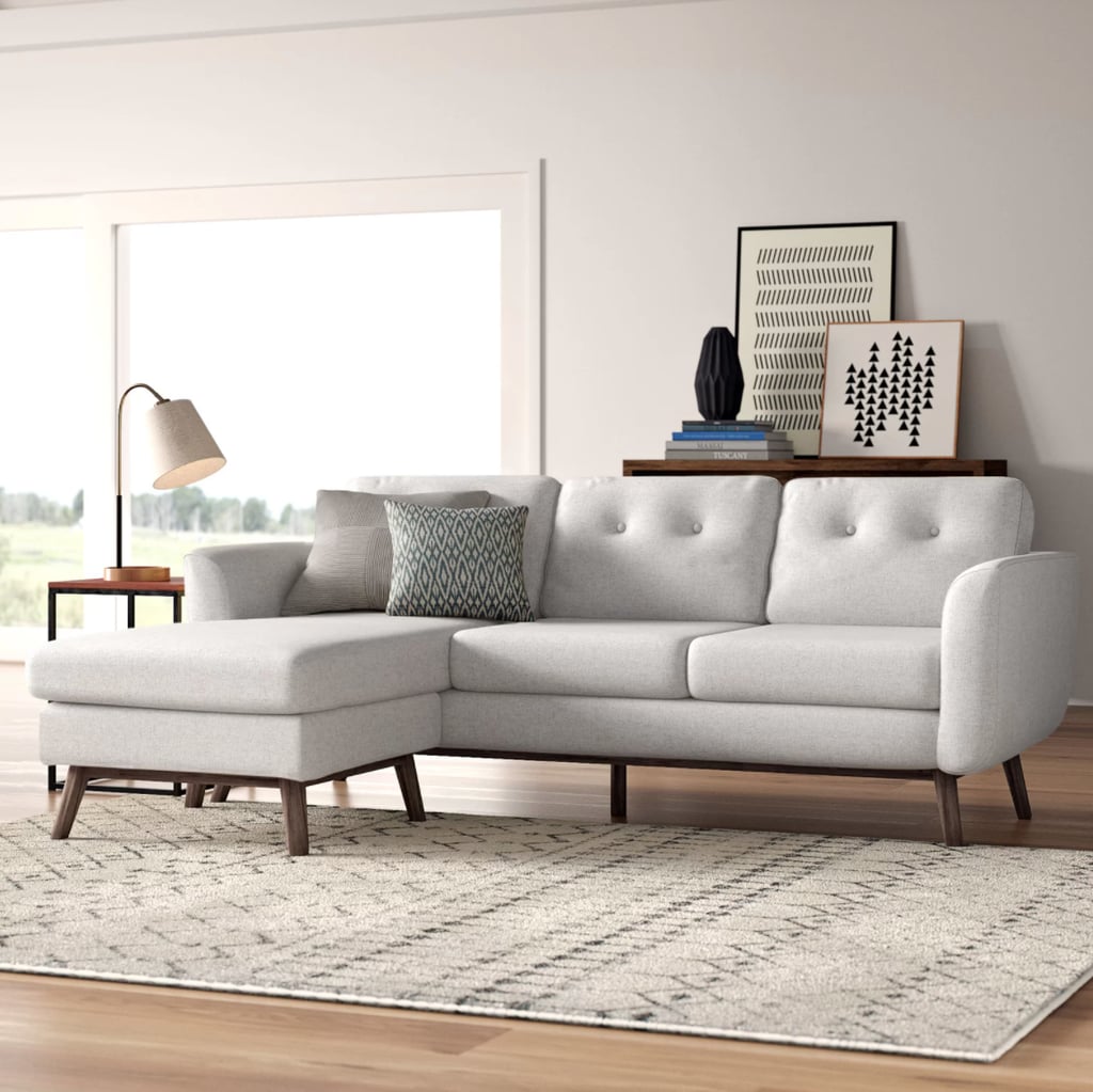 A Versatile Sectional: Giana Polyester Blend Reversible Stationary Sofa