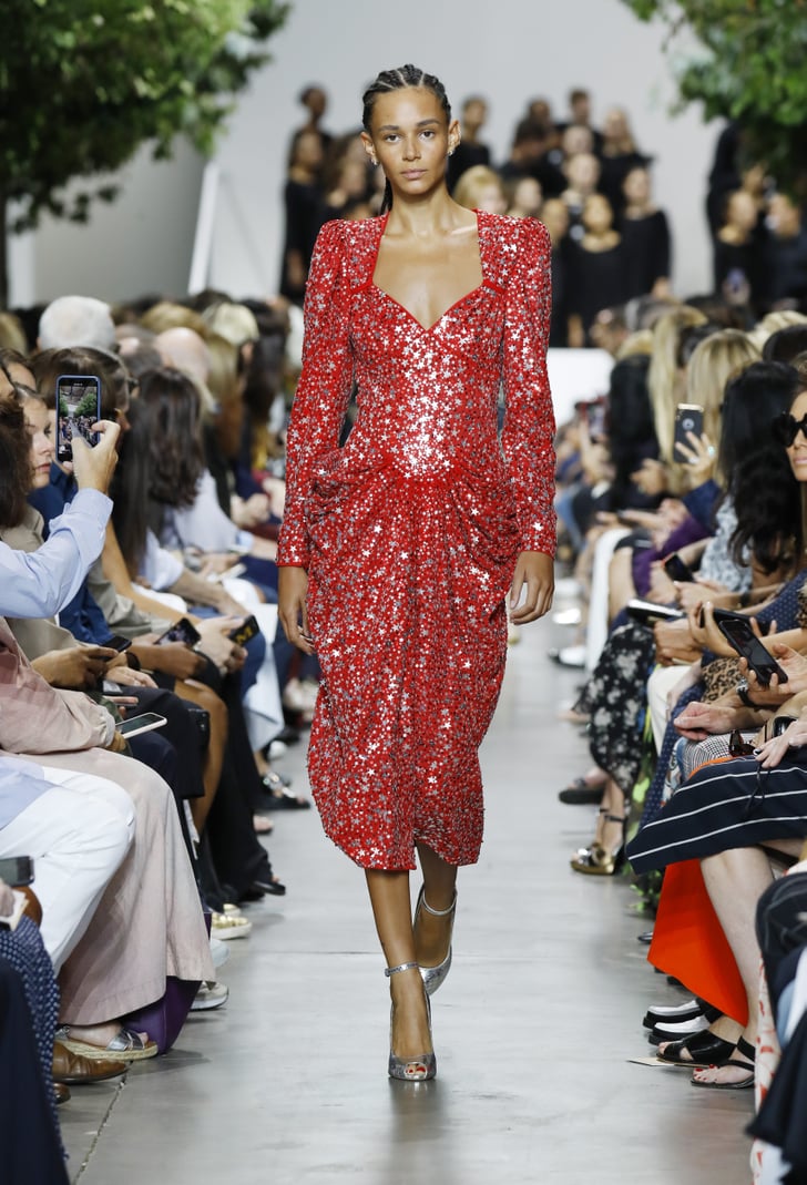 A Red Metallic Gown From the Michael Kors Collection Runway at New York  Fashion Week | The Most Memorable Runway Looks From Fashion Week So Far |  POPSUGAR Fashion Photo 21