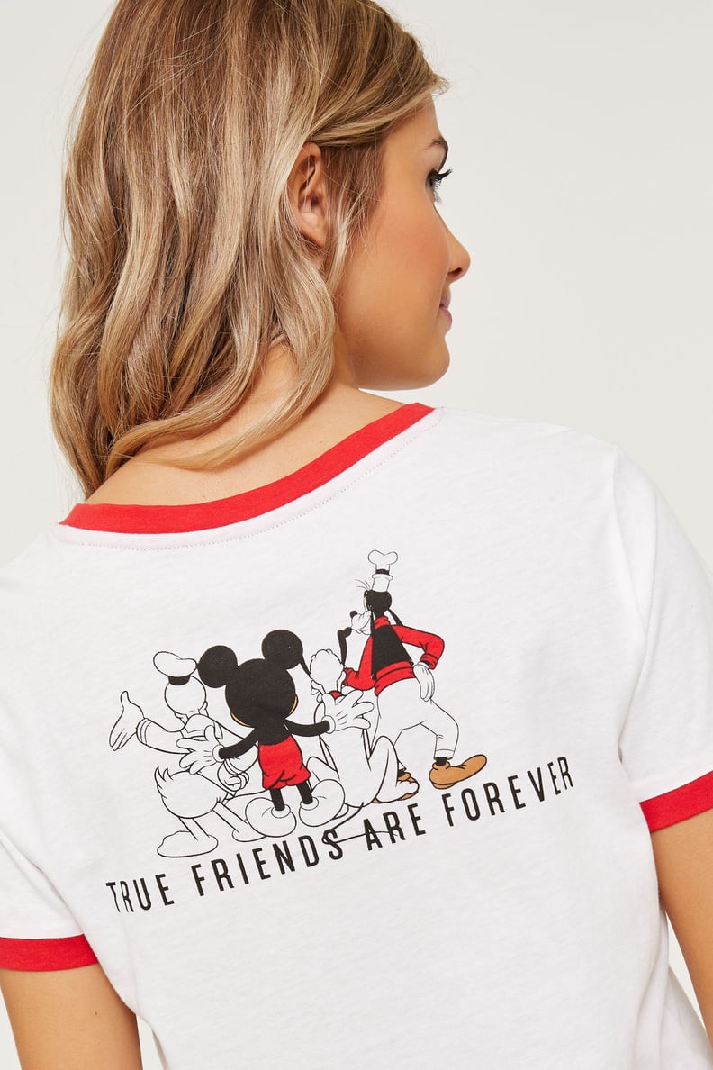 Ardene Mickey Mouse Crop Ringer T-Shirt