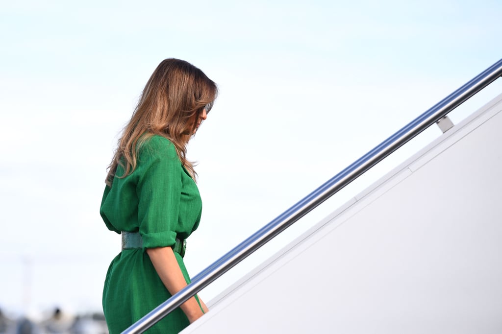 Melania Trump's Green Dress and Christian Louboutin Heels