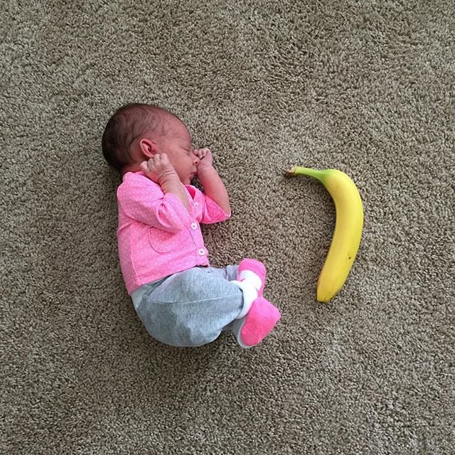 Baby vs. banana.