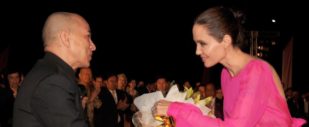 Angelina Jolie Wearing Pink Dress