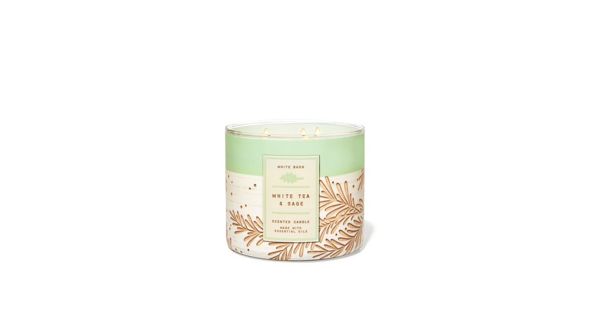 White Tea and Sage ThreeWick Candle Bath & Body Works Holiday
