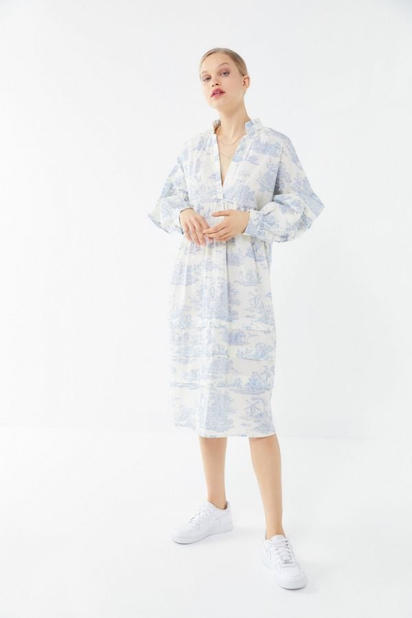 Laura Ashley UO Exclusive Amelia Cherub Poplin Midi Dress UO s