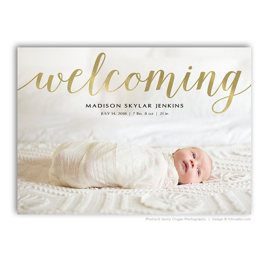 Gold Foil Welcoming Card ($10)