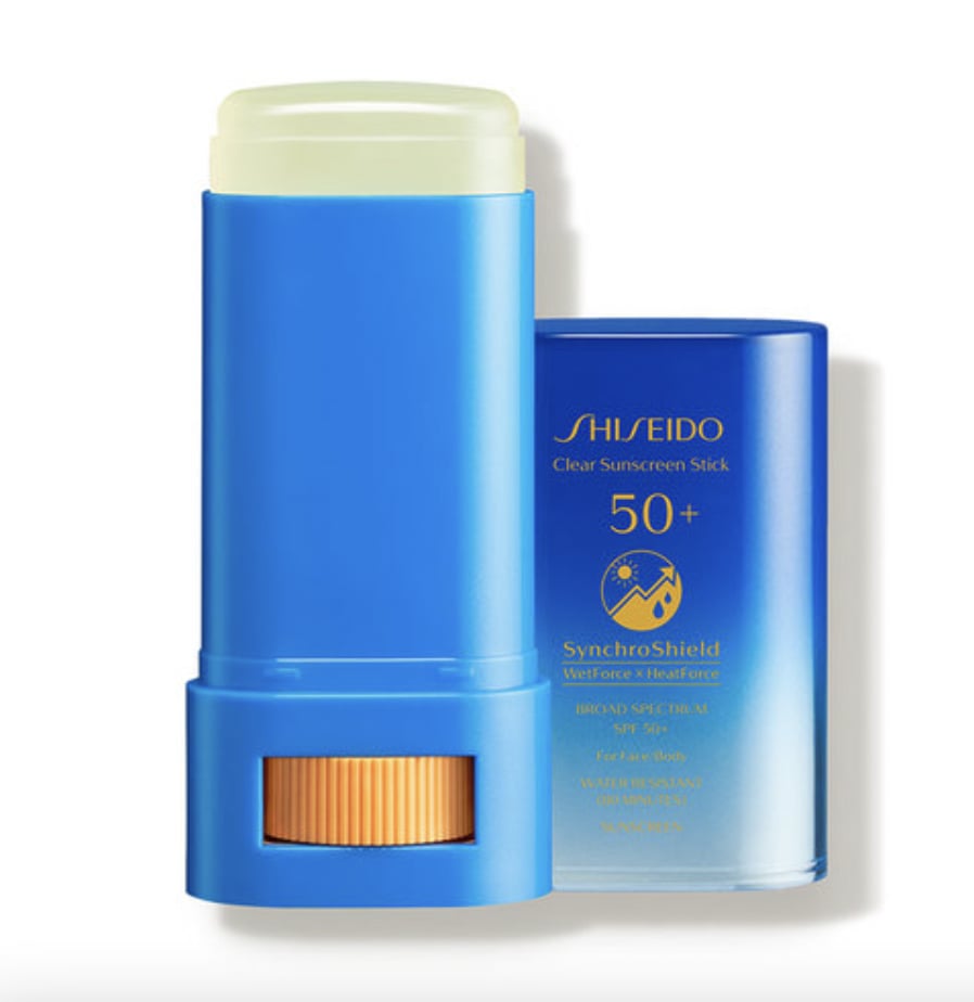 Shiseido Clear Sunscreen Stick SPF 50+ | 19 Best Sunscreens For Tattoos of 2021 | POPSUGAR 