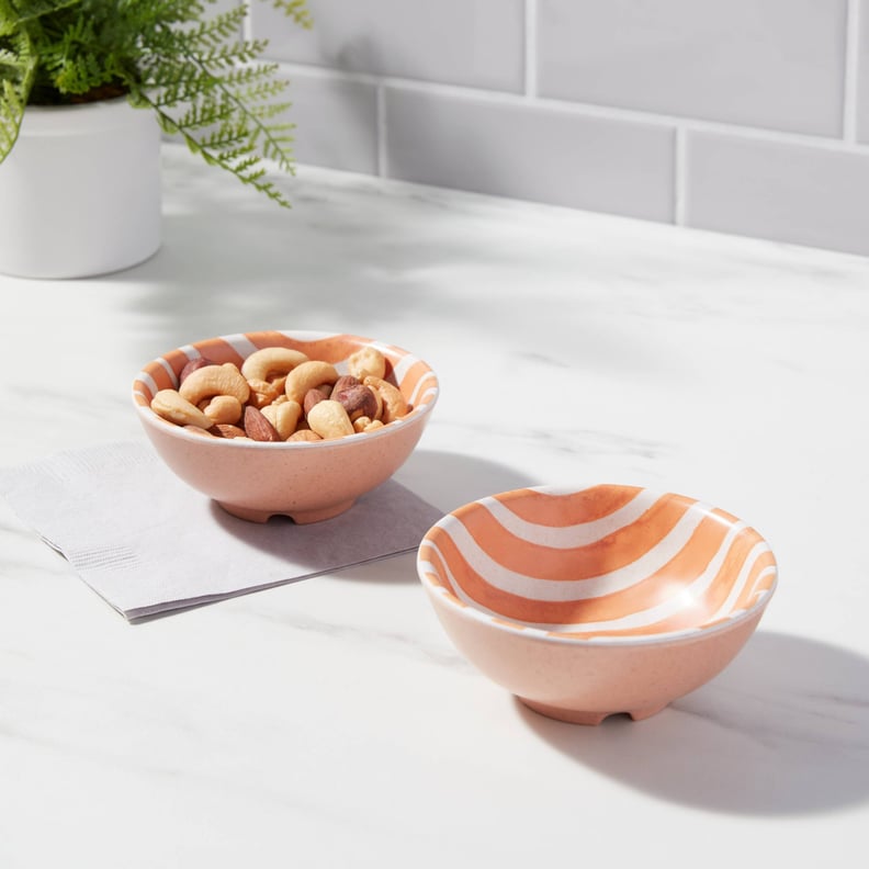 Small Bowls: Bamboo and Melamine Striped Mini Bowls