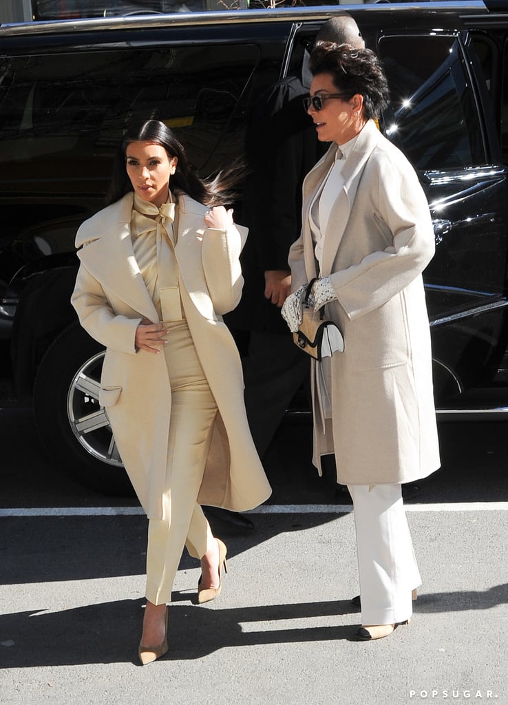 Kim Kardashian in White With Kris Jenner