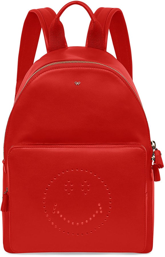 Anya Hindmarch Smiley Leather Backpack, Red ($1,450)