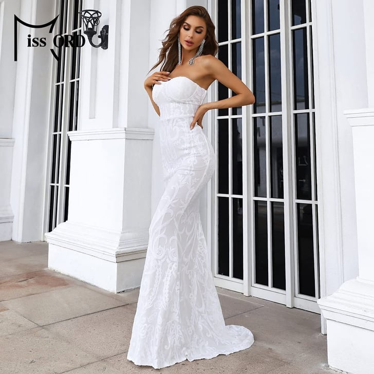 Sequin mermaid wedding dress discount