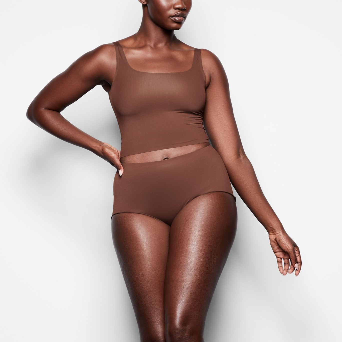 Skims Smooth Essentials Boyshort - Cocoa, Kim Kardashian's New Skims  Smooth Essentials Collection Promises an Invisible Look and Feel