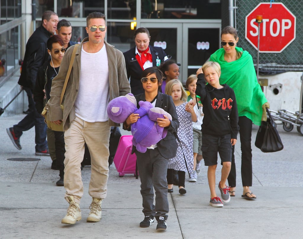 Angelina Jolie and Brad Pitt With Their Kids at LAX
