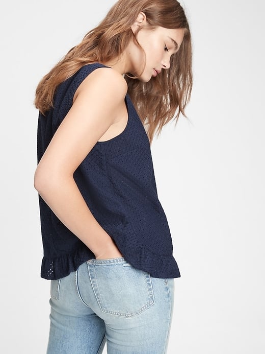 Gap Sleeveless Ruffle Hem Top