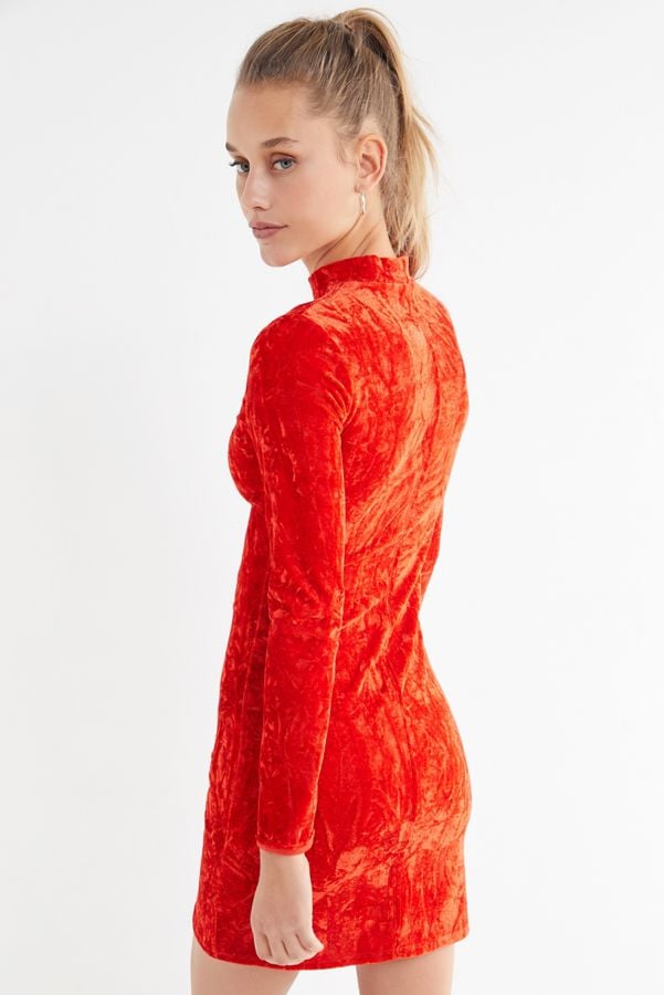 UO Ice Crusher Velvet Mock Neck Mini Dress 18 Fabulous Party