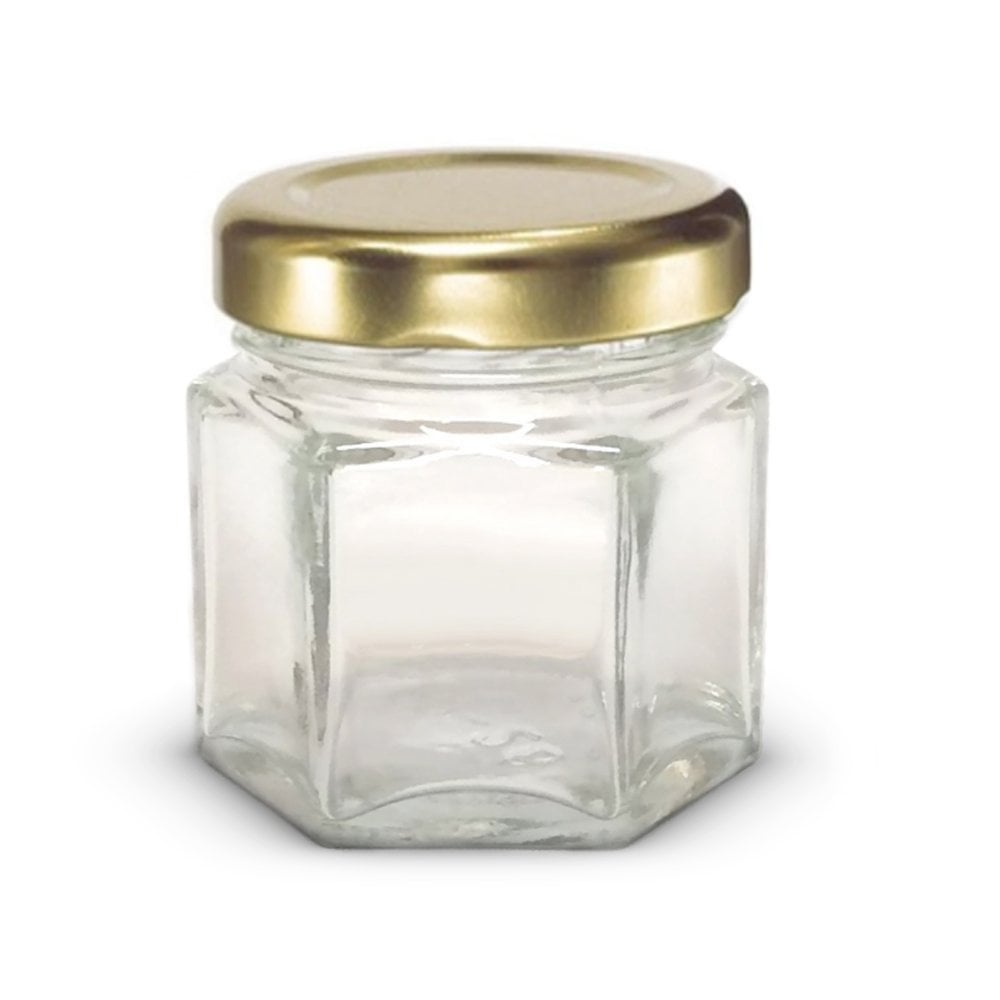 1.5 oz Hexagon Mini Glass Jars