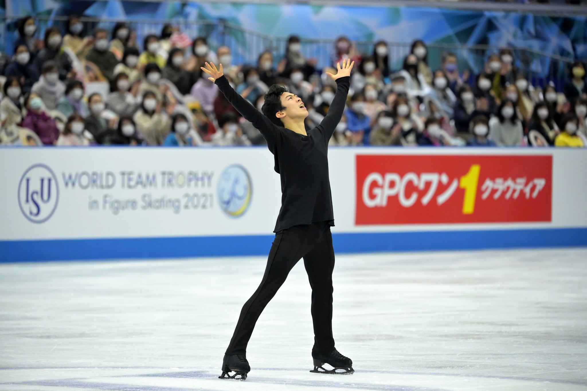 OSAKA, JAPAN - APRIL 16: Nathan Chen of the United States competes in the Men's Single Free Skating on day two of ISU World Team Trophy at Maruzen Intec Arena Osaka on April 16, 2021 in Osaka, Japan. (Photo by Koki Nagahama - International Skating Union/International Skating Union via Getty Images)