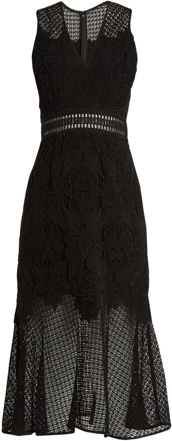 Jonathan Simkhai Fluted-Hem Sleeveless Lace Dress