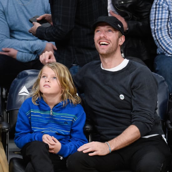 Chris Martin and Son at Lakers Game January 2016