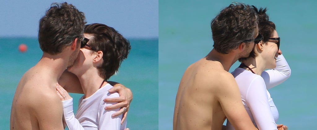 Anne Hathaway Kisses Husband in Miami Beach | Photos