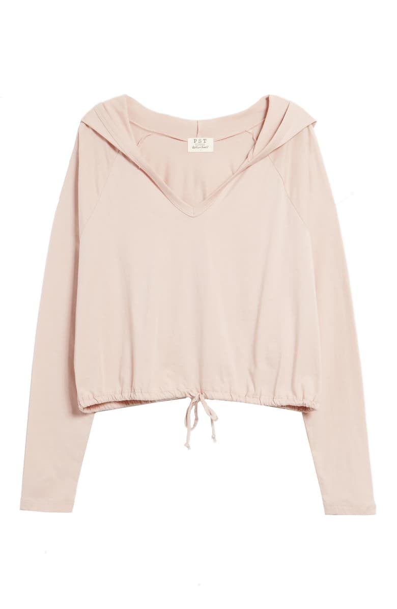 drawstring hem sweatshirt