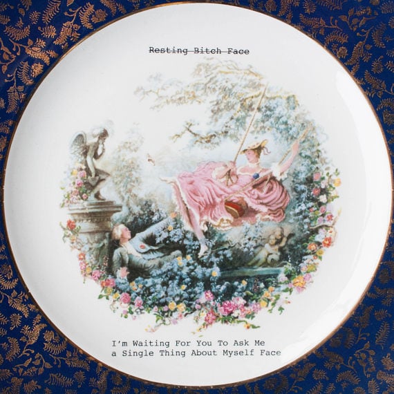 "I'm Waiting For You To Ask Me a Single Thing About Myself Face" plate