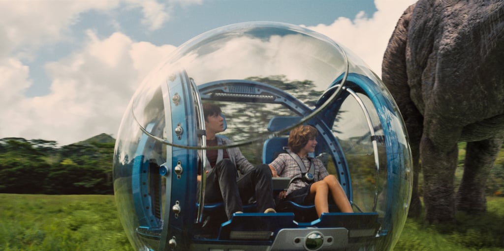 Young Zach (Nick Robinson) and Gray (Ty Simpkins) are visitors to the high-tech park. What a cool bubble!