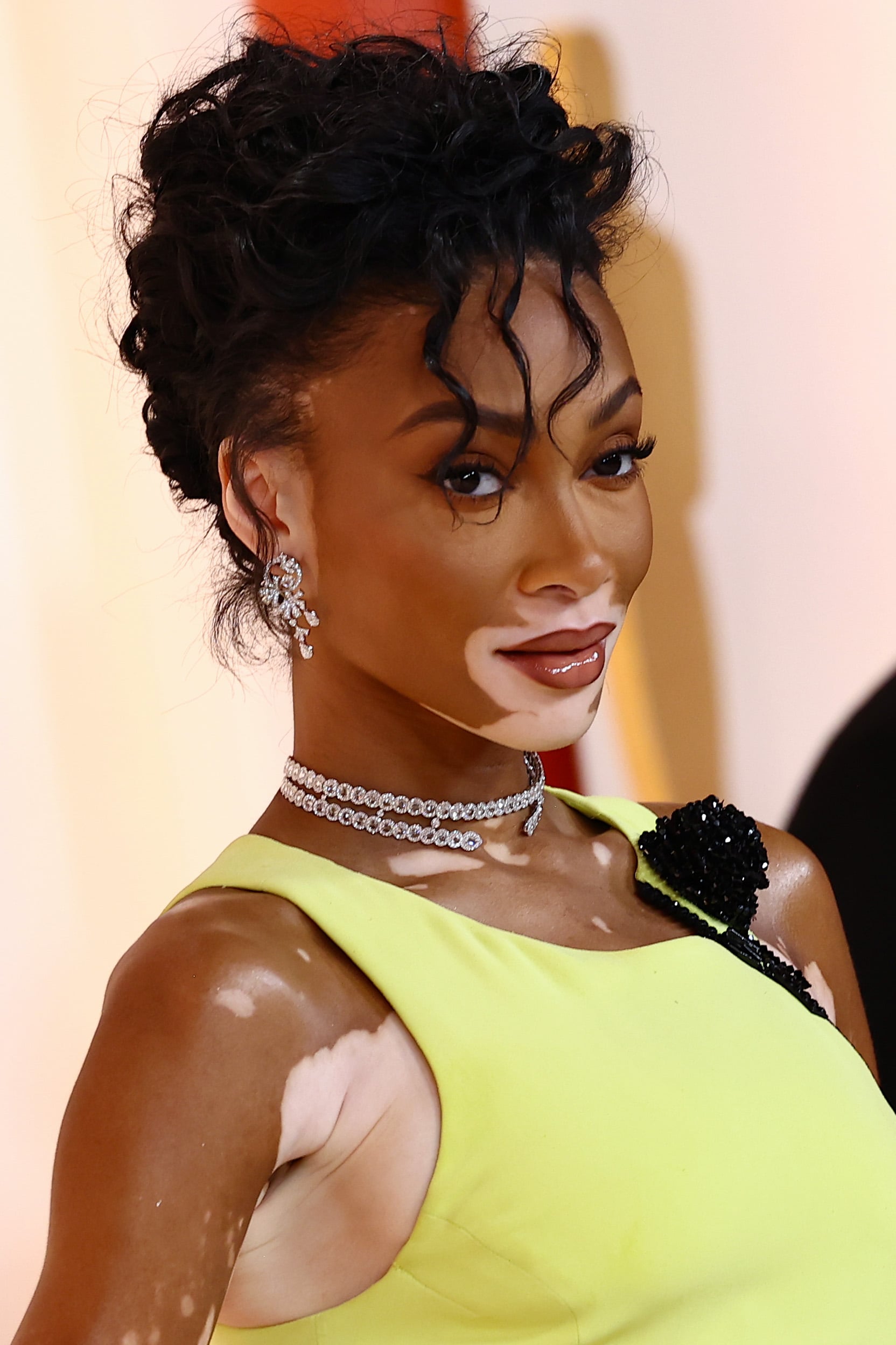Winnie Harlow's Wispy Updo at the Oscars 2023 | It Was the Year of the  Oscars Updo . . . With a Twist | POPSUGAR Beauty Photo 10
