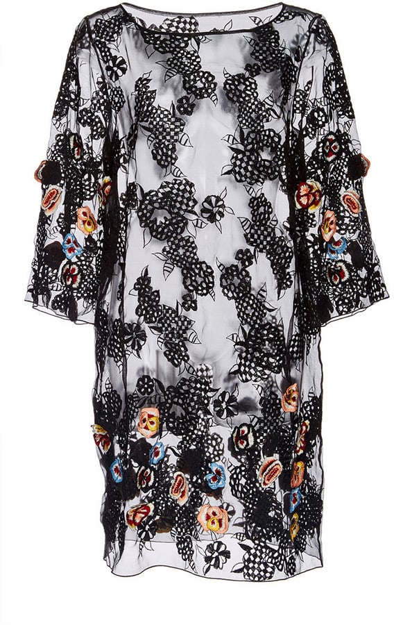 Suno Lace Dress With Raised Floral Appliqué ($995)