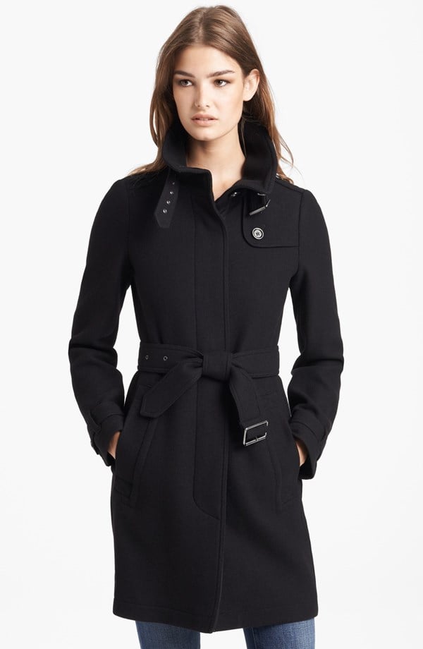 Burberry Brit "Rushworth" Belted Wool Blend Coat
