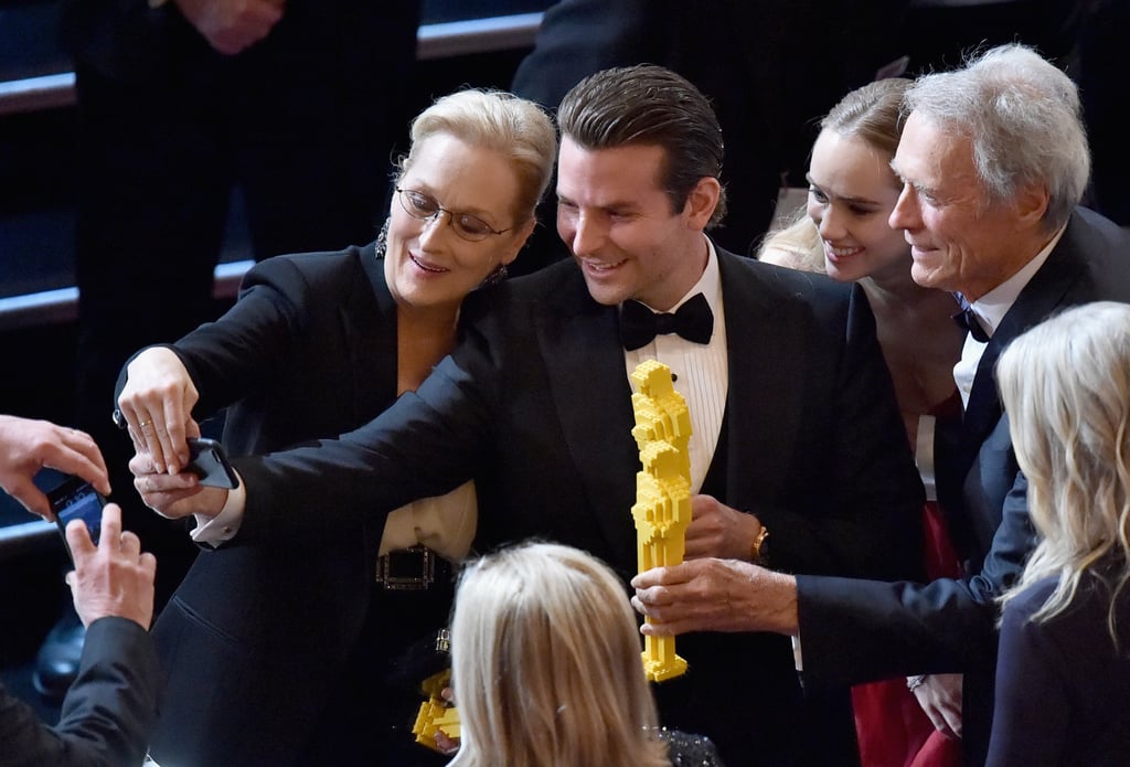 Oops! An unrelated photo of Meryl Streep taking a selfie with Bradley Cooper? Not sure how this one got in here.