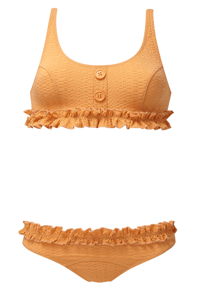 Lisa Marie Fernandez Colby Seersucker Ruffle Bikini