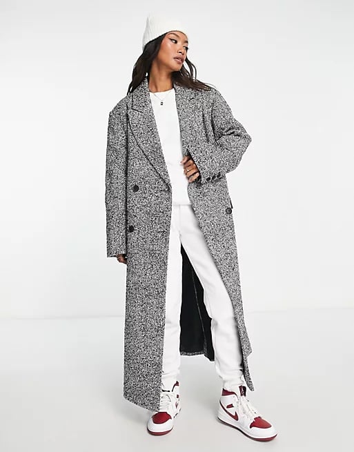 ASOS Design Salt and Pepper Dad Coat