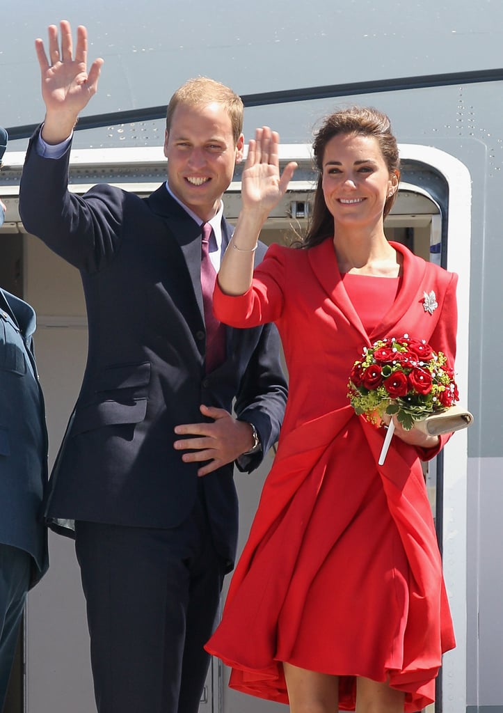 Kate Middleton and Prince William waved as they hopped on a plane out of Calgary in July 2011.