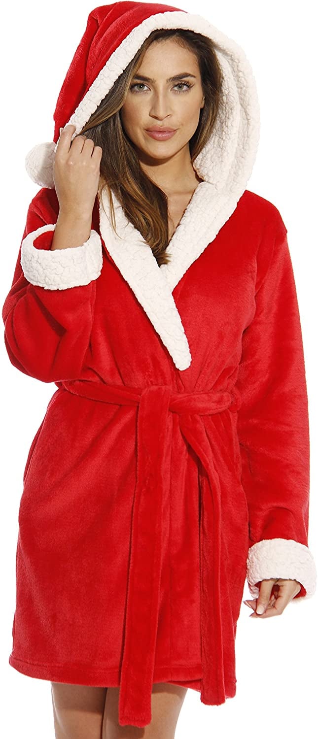 Just Love Critter Holiday Robe Sherpa Trim Velour Robes For Women