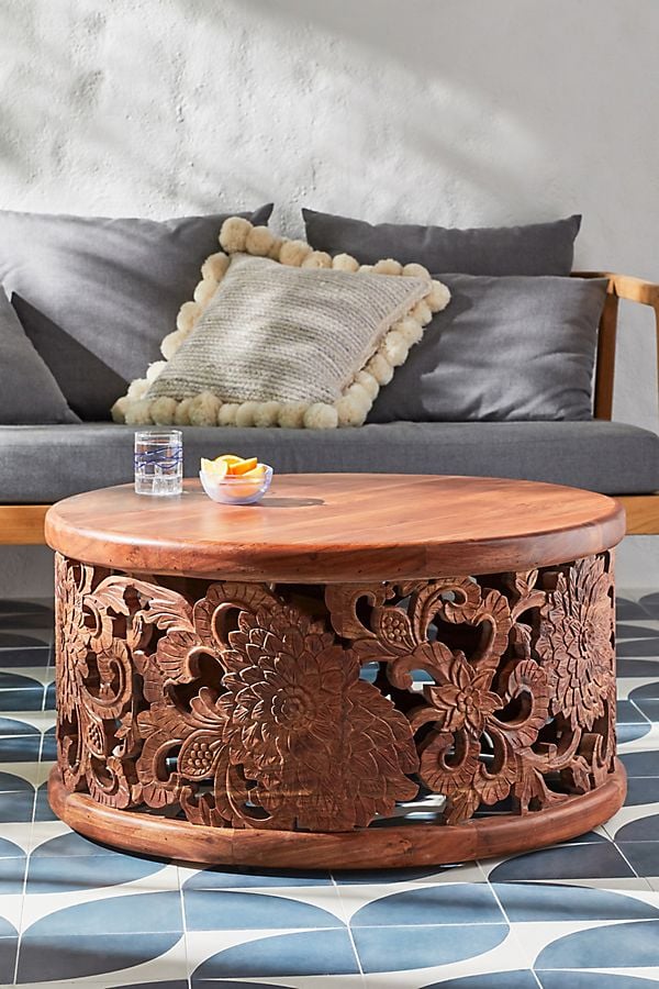 Handcarved Lotus Coffee Table