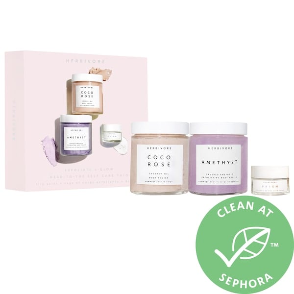 Herbivore Exfoliate + Glow Head to Toe Self Care Trio