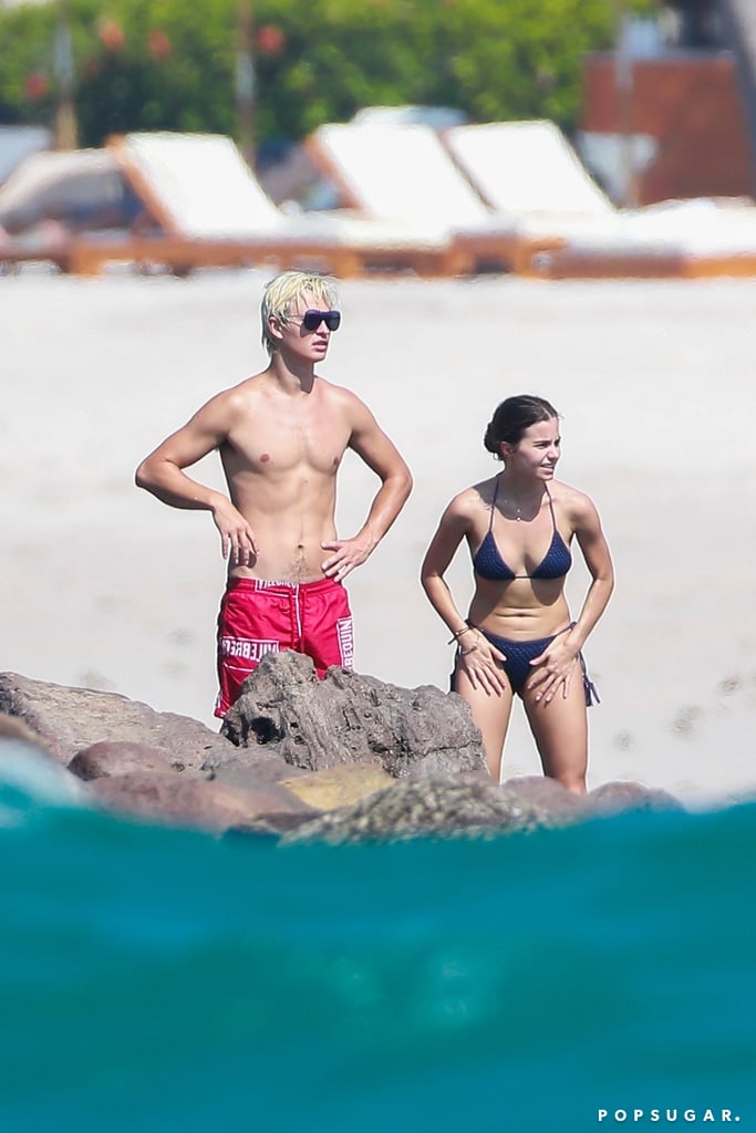 Ansel Elgort and Violetta Komyshan in Mexico January 2019
