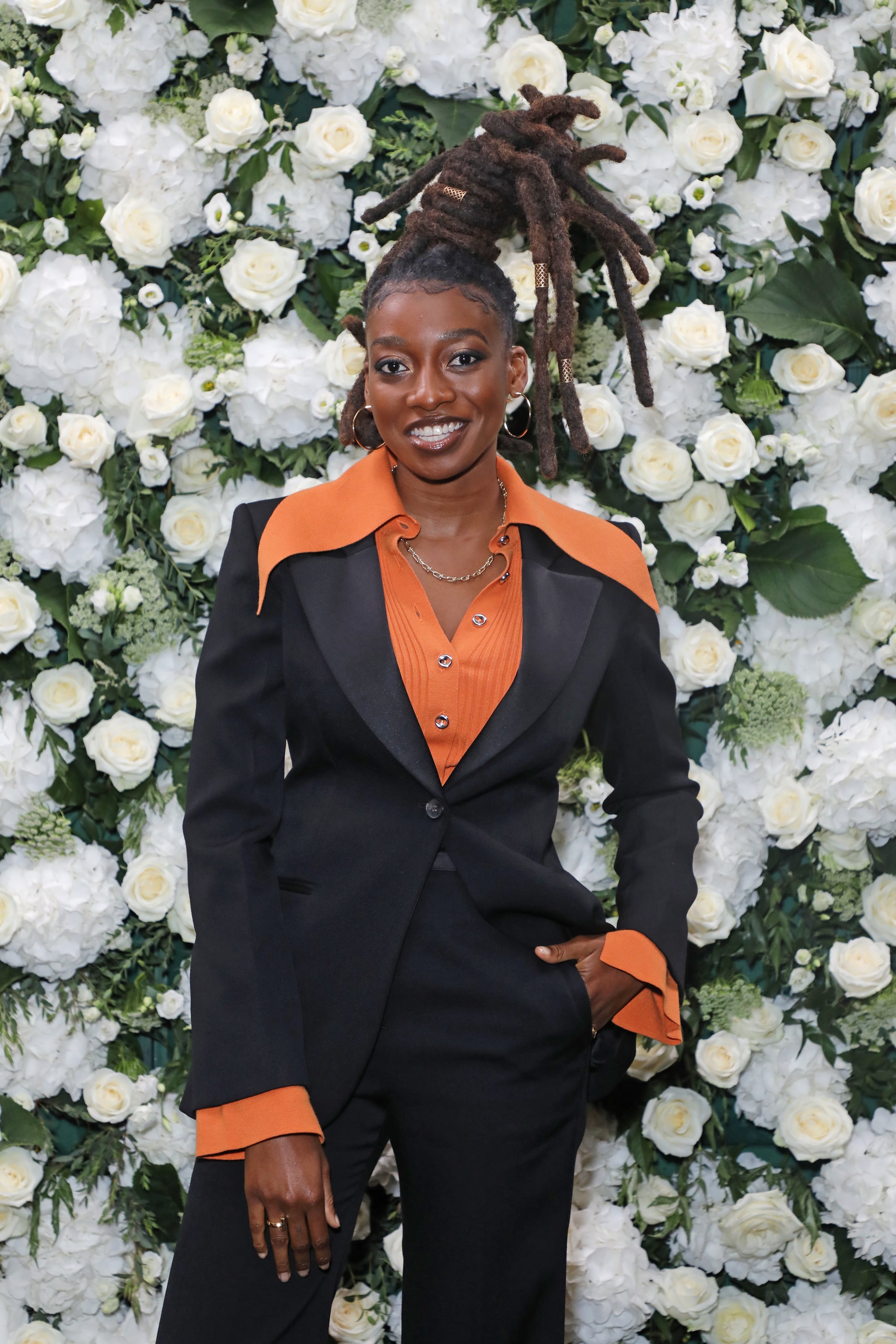 LONDON, ENGLAND - SEPTEMBER 20:  Little Simz attends an intimate dinner and party hosted by British Vogue and Tiffany & Co. to celebrate Fashion and Film during London Fashion Week September 2021 at The Londoner Hotel on September 20, 2021 in London, England.  (Photo by David M. Benett/Dave Benett/Getty Images)