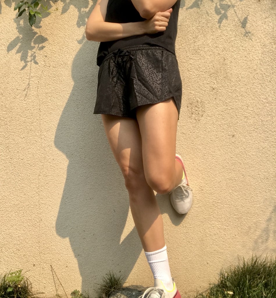 I ordered the Dolphin-Hem Run Shorts ($12, originally $20) in the black leopard print.