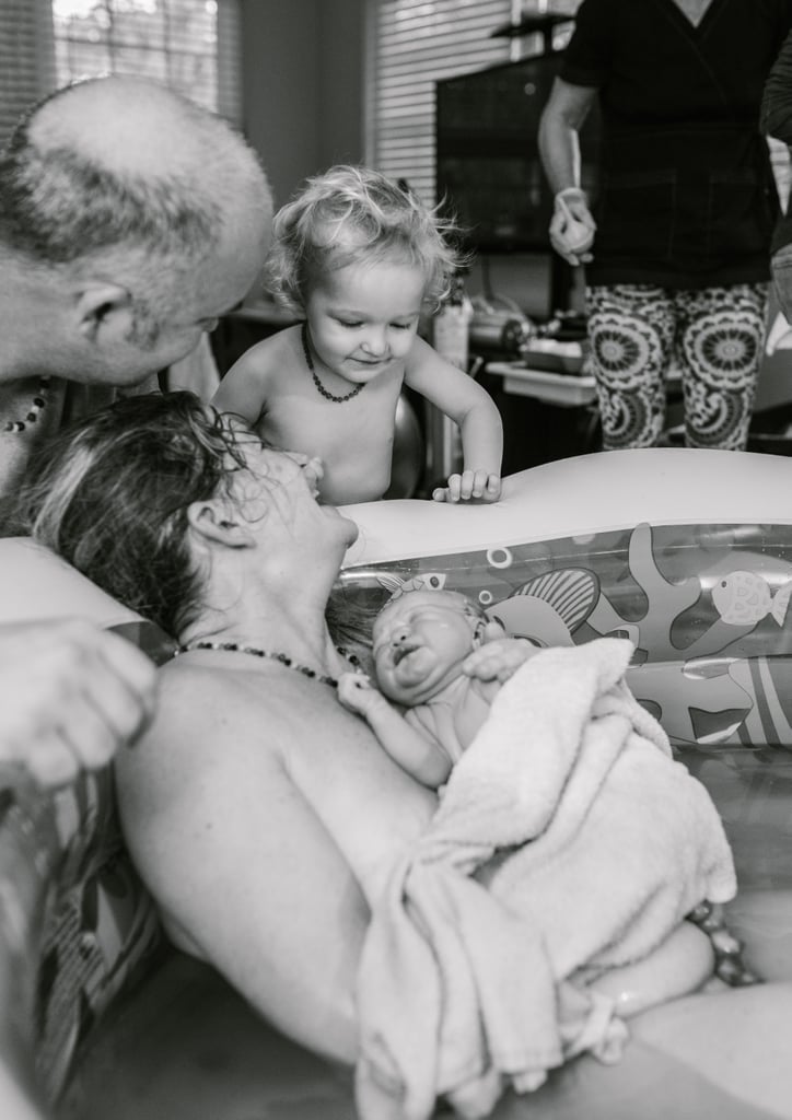 Mom Breastfeeding During Childbirth