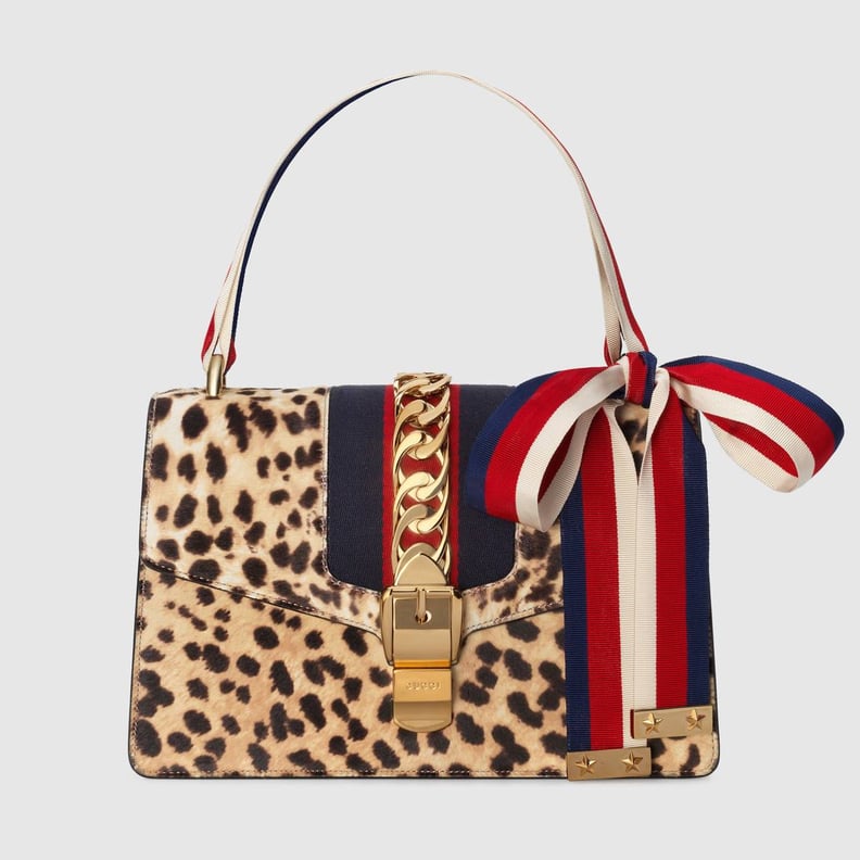 Gucci Sylvie Leopard-Print Calf Hair Shoulder Bag