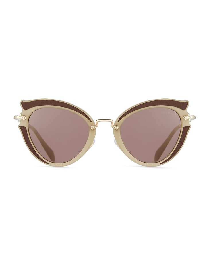 Miu Miu Noir Gradient Cat-Eye Silk Satin Sunglasses | Best Fashion ...