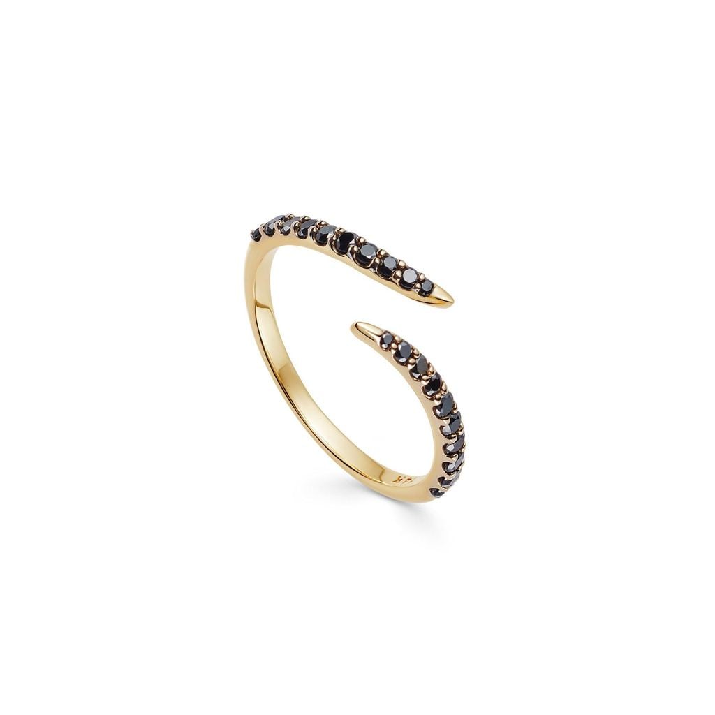 Missoma Fine Gold Black Diamond Open Claw Ring