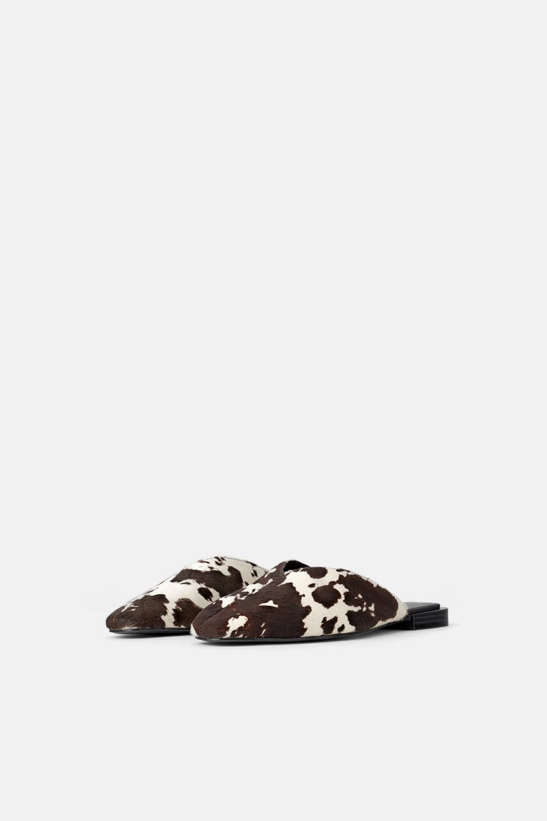 Zara Animal Print Leather Mules