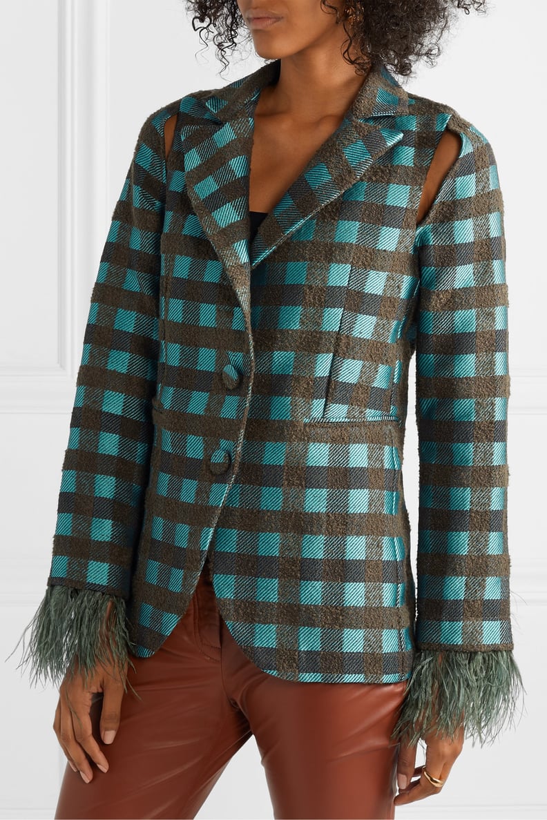 Silvia Tcherassi Davina Feather-Trimmed Blazer