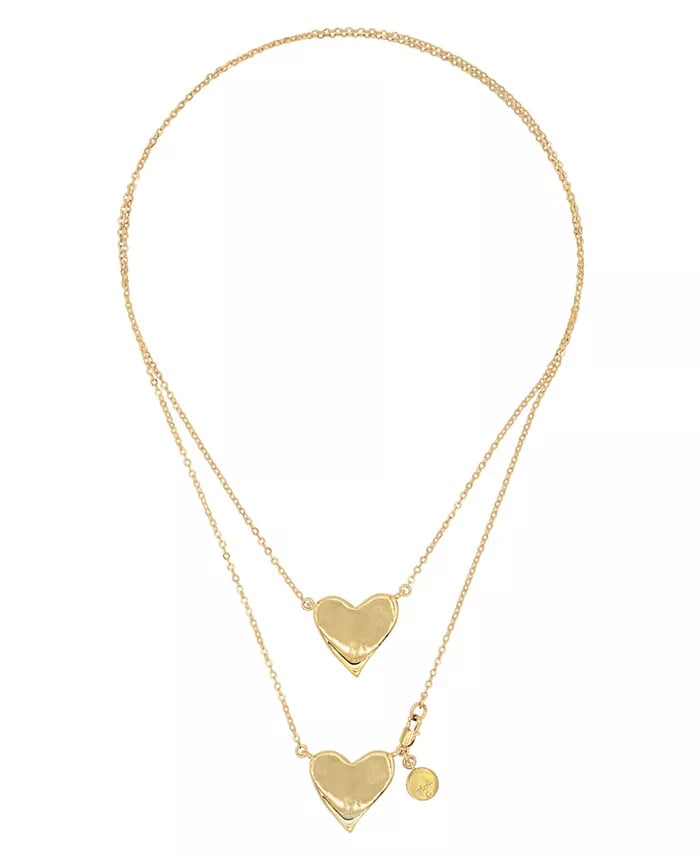 Syd + Pia NYC Jille Bean Double Heart Pendants Scapular Layering Necklace